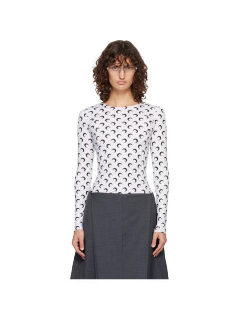 White Recycled Moon Jersey Second Skin Crewneck T-shirt