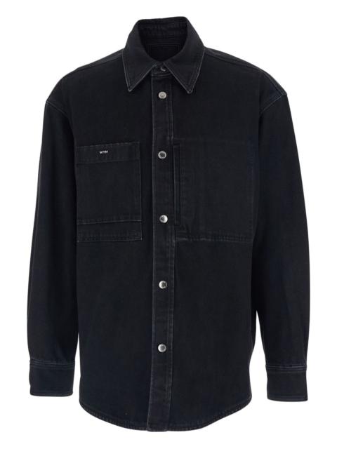 city-print denim shirt