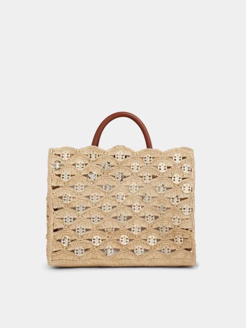 BEIGE TOTE BAG IN RAFFIA