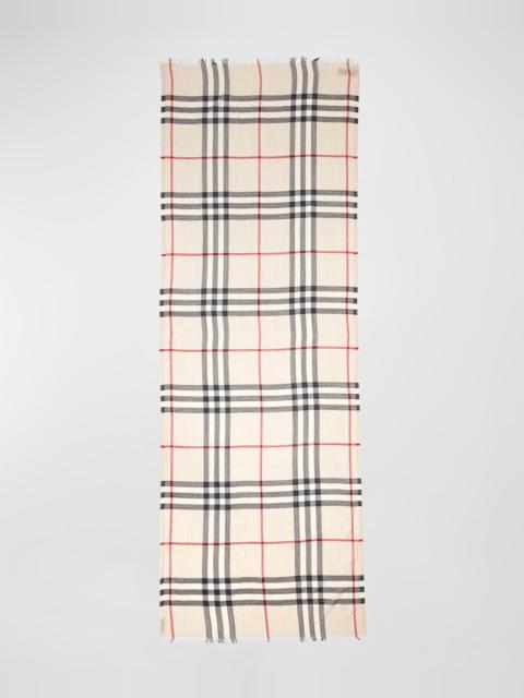Giant Check Gauze Scarf