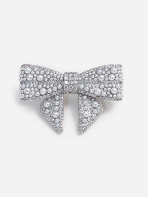 Pearl Embellished Bow Hairclip