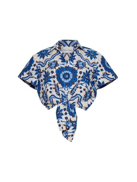 Asbury Top
A Classic Silhouette Adorned With A Tile Print