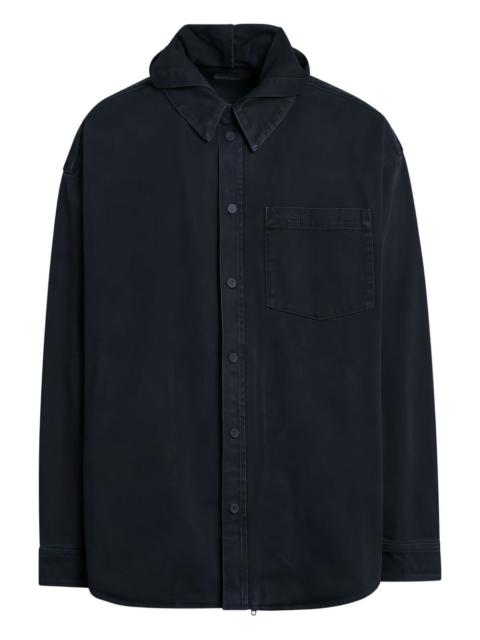 buttoned hooded jacket