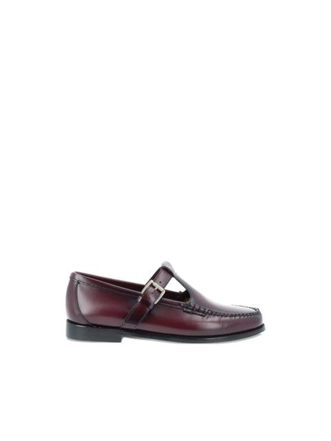 buckle-strap leather loafers