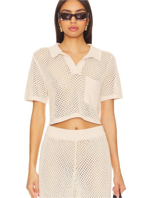 Crochet Cropped Polo Top