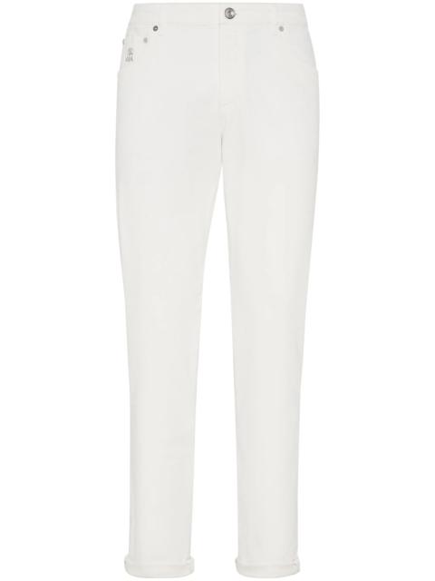 Brunello Cucinelli Logo-embroidered Regular-fit Jeans
