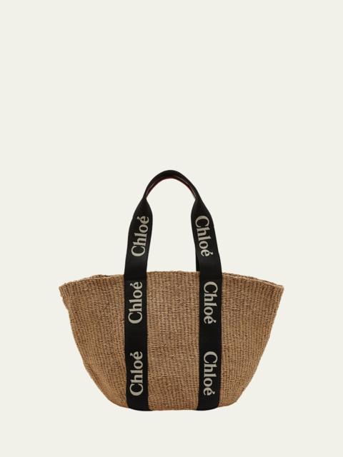 Woody Large Mifuko Basket Bag with Logo Webbing
