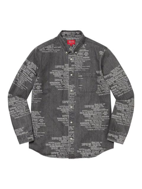 Supreme SS23 Week15 TRADEMARK JACQUARD DENIM Shirt 'Black' SUP-SS23-254