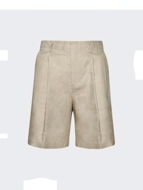 Joetsu Tropical Linen Bermuda Shorts Cornstalk Beige