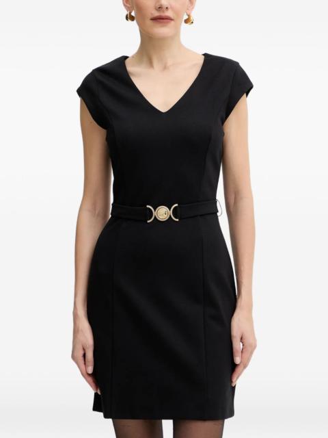 Chrissy V-neck belted mini dress