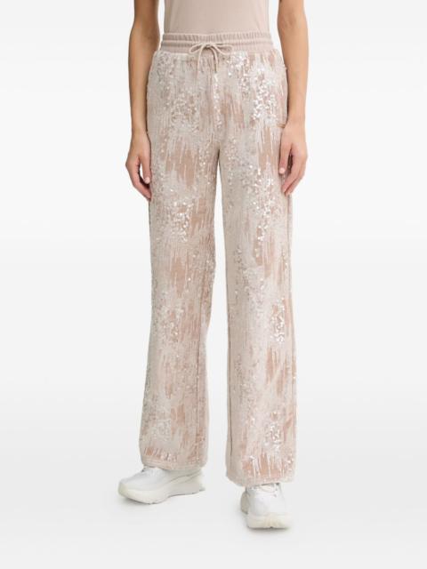 sequin-embellished drawstring track pants