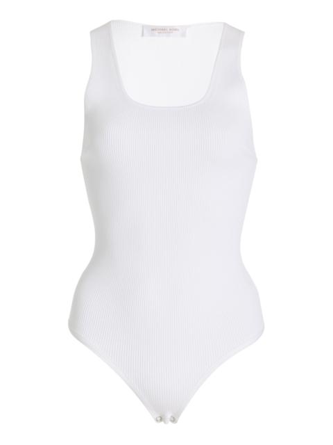 Knit Tank Bodysuit white