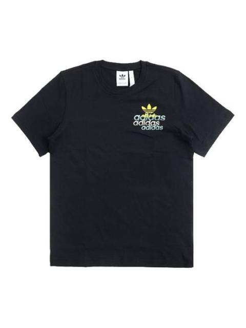 adidas originals Logo Printing Short Sleeve Black FM3341