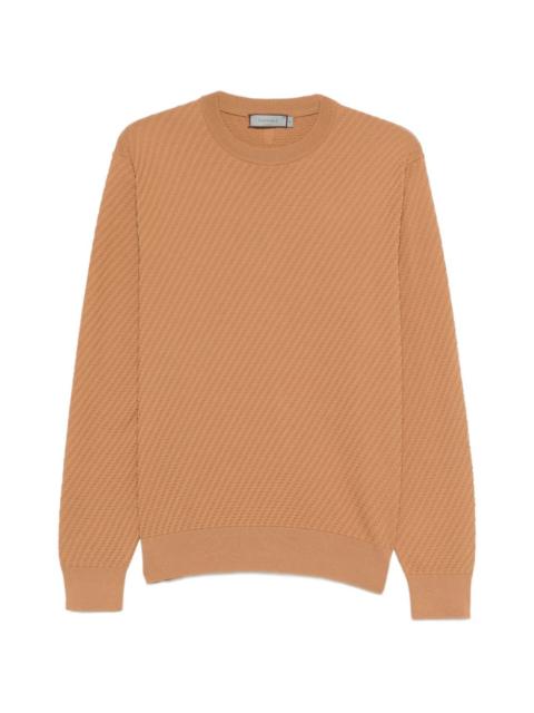 textured crew-neck sweater