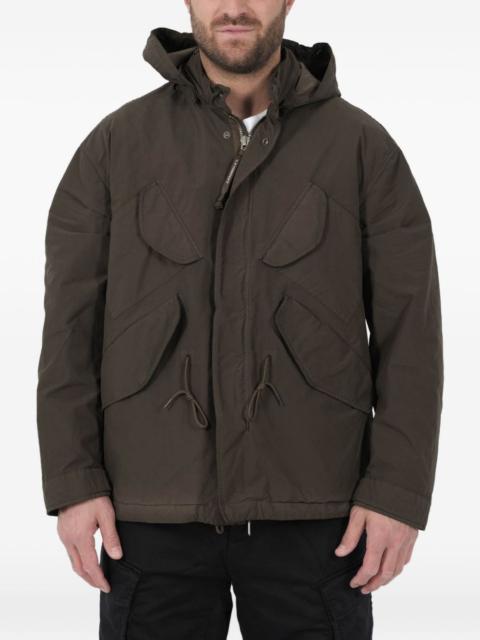 zip fastening hooded jacket