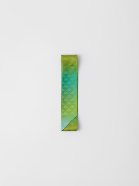 Printed silk twill skinny scarf