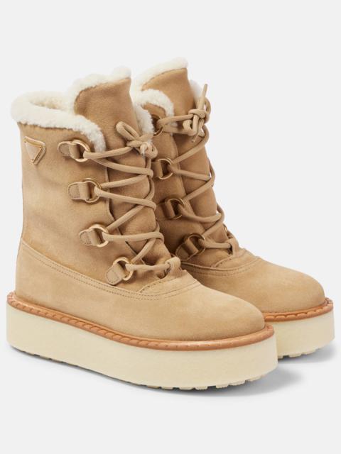 Evolve shearling-lined suede lace-up boots