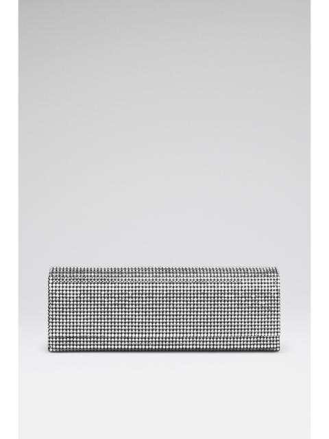PALOMA CLUTCH BLACK SATIN AND WHITE CRYSTALS