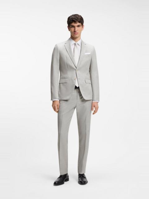 TWO-PIECE SLIM-FIT SUIT IN COTTON AND VIRGIN WOOL