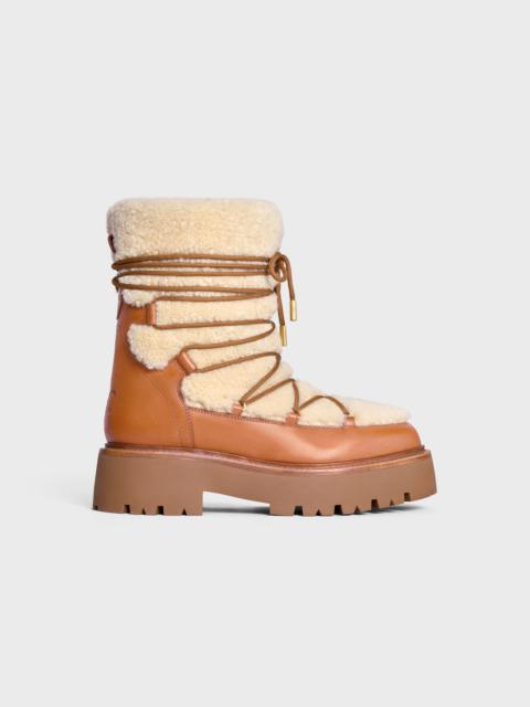 CELINE BULKY LACE-UP BOOT in SHEARLING AND CALFSKIN