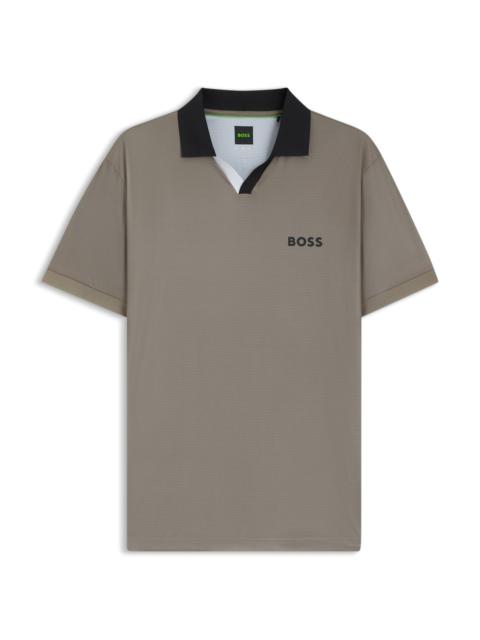 ACTIVE SLIM-FIT RIPSTOP POLO SHIRT WITH COLOR-BLOCKING