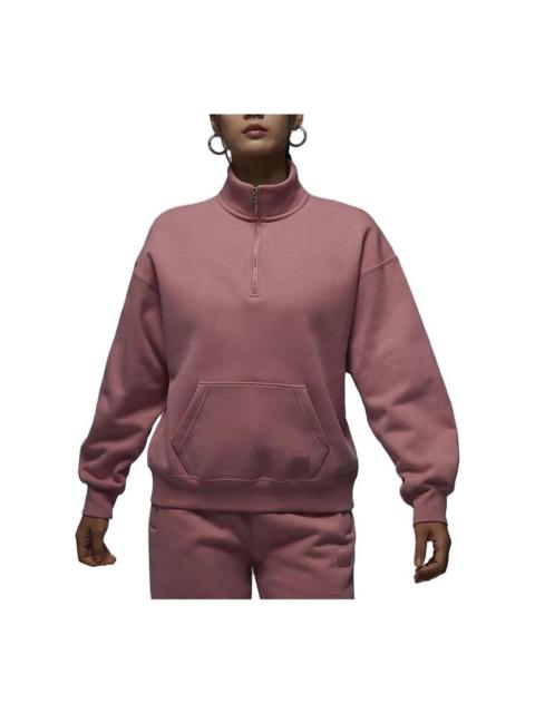 (WMNS) Air Jordan Brand Fleece Quarter Zip 'Stardust Red' FD7222-618