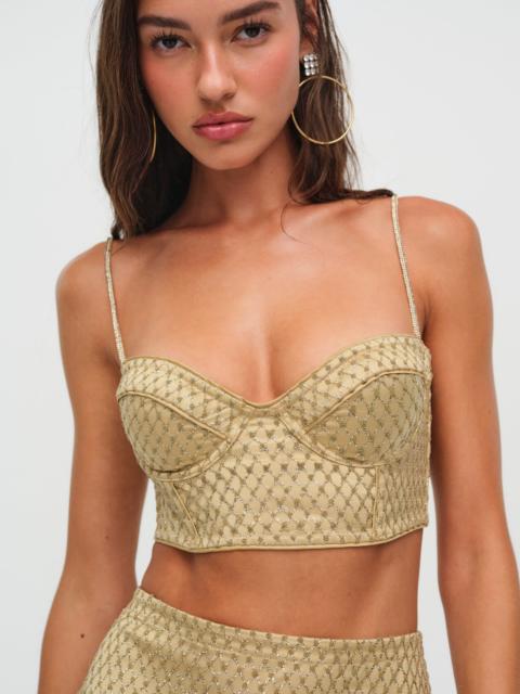 Glitter Grid Bustier Top