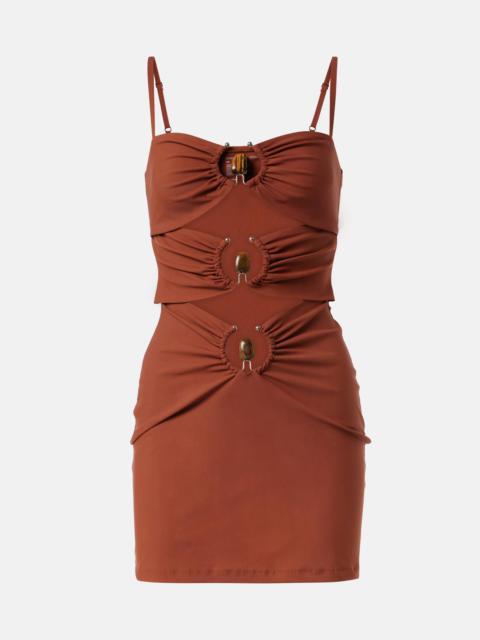 Pierced Orbit cutout jersey minidress