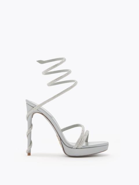 MARGOT PEARL GREY PLATFORM SANDAL 120