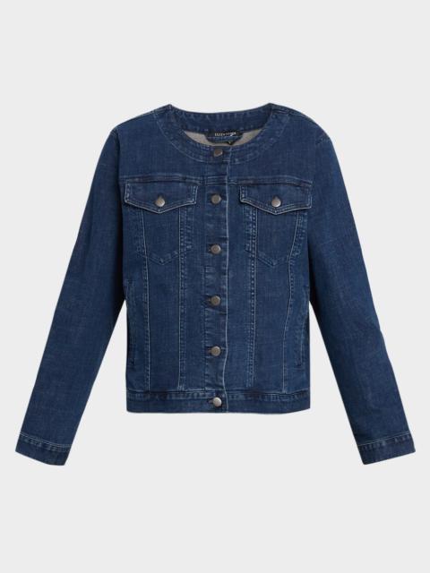 Scoop-Neck Denim Jacket