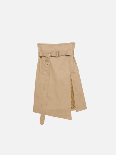 Belted twill skirt - Mud beige