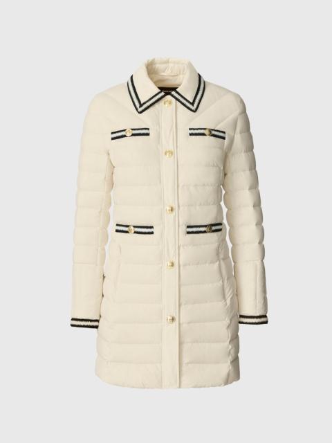 PRECIOUS Long Down Coat with Crochet Detailing