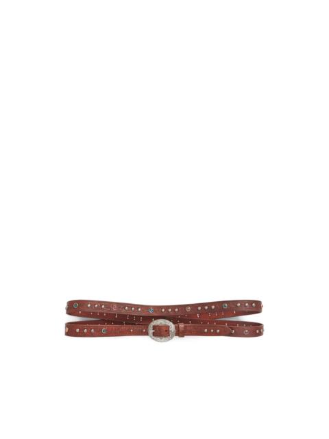 Luna studded leather belt
