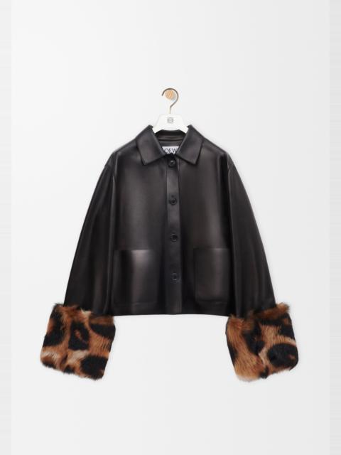 Turn-up jacket in nappa lambskin