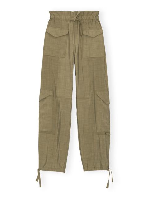 LIGHT SLUB HIGH WAIST POCKET PANTS