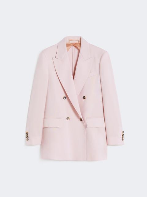 Double-breasted wool, mohair and silk blazer - BEIGE PINK