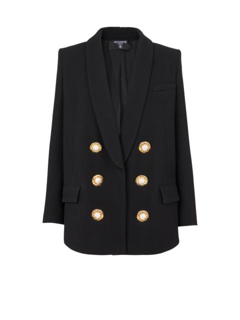 Crepe jacket with a shawl collar