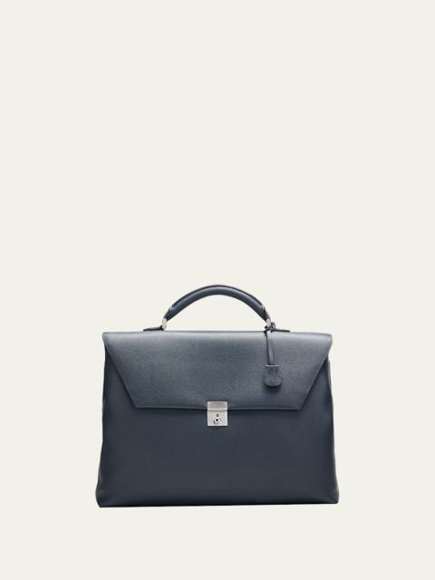Men's Avietta Pebble Leather Briefcase
