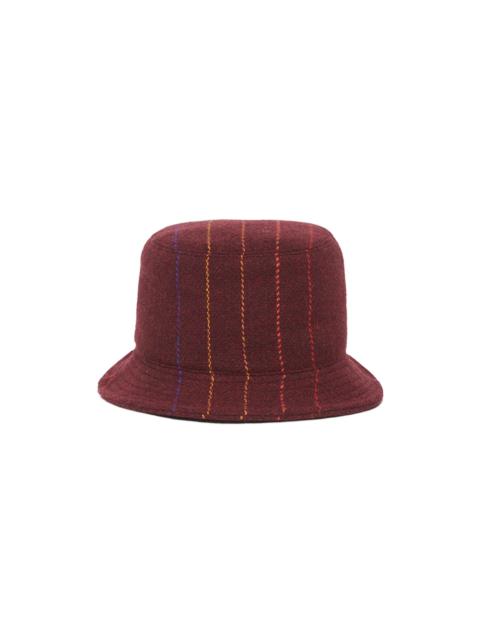 Kiran Bucket Hat in Burnt Sienna Multi Pinstripe Wool Cashmere