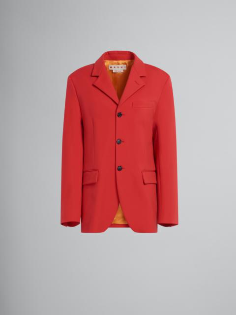 RED SINGLE-BREASTED JERSEY BLAZER