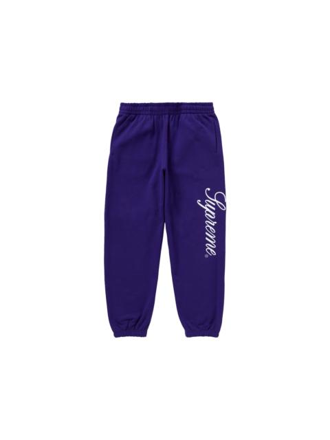 Supreme Embroidered Script Sweatpant Purple