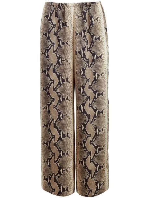 Mindy snake-print crop trousers