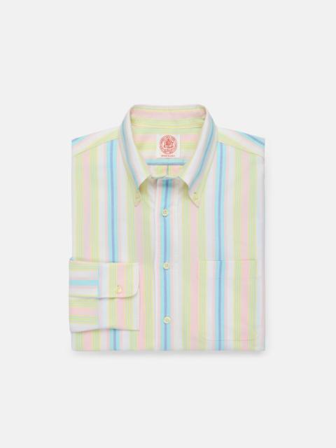 MADE-IN-USA WHITE WITH MULTI STRIPES OXFORD CLOTH SPORT SHIRT - CLASSIC FIT