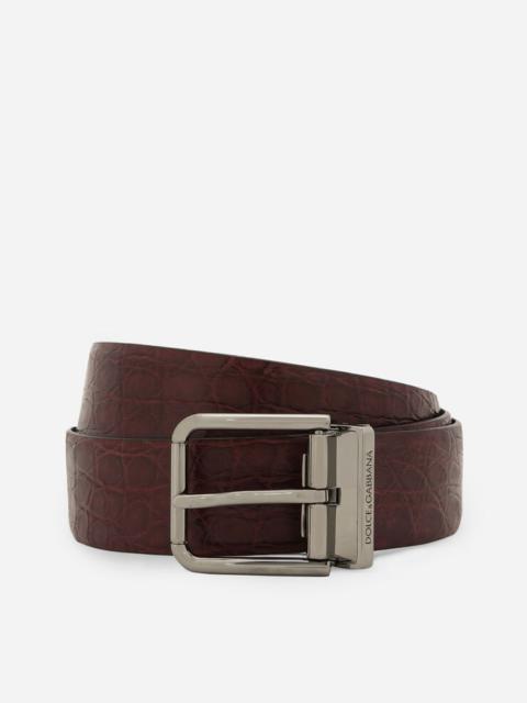 Crocodile nappa belt