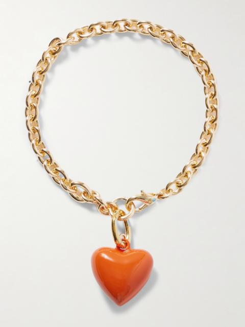 The Mini Puffy Heart Gold-tone And Enamel Bracelet