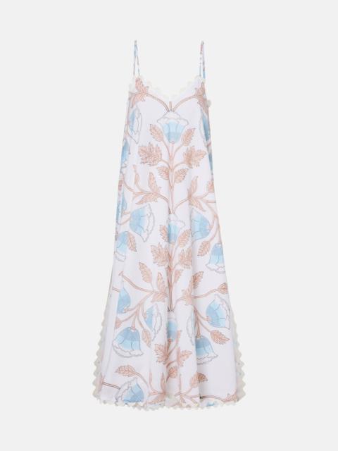 Printed cotton slip dress