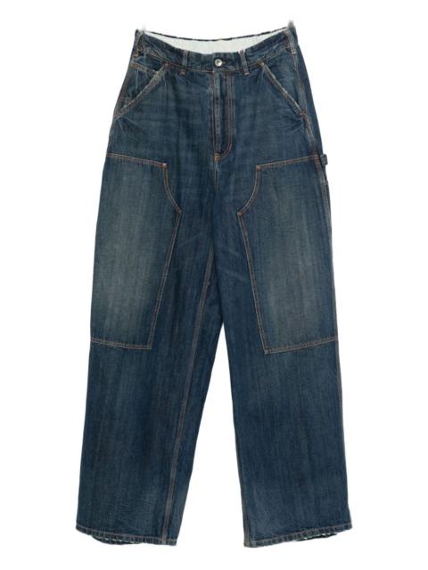 elastic-waistband jeans