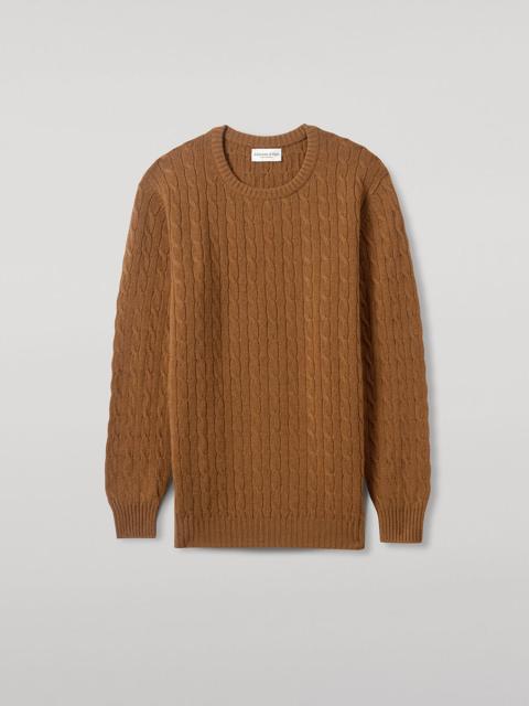 Cable Knit Camel Cashmere Jumper
