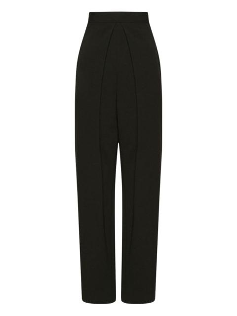 pleated-front tailored trousers