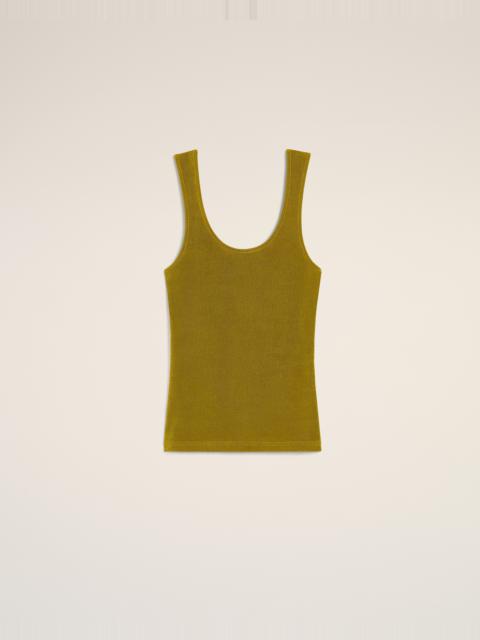 KHAKI LIGHT SHINY RIB JERSEY TANKTOP